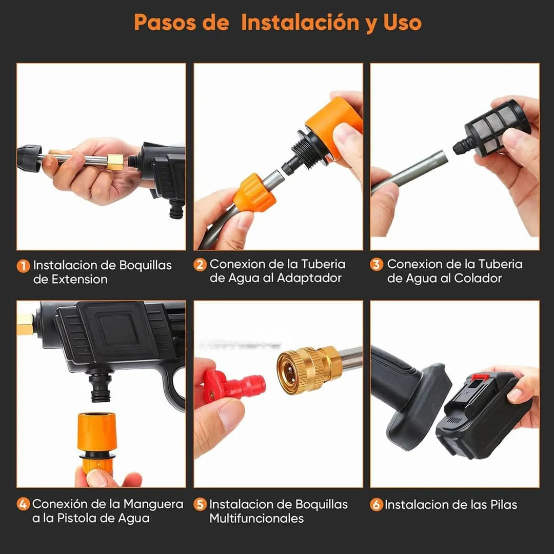 Hidrolavadora Inalámbrica con MALETÍN! + 8 ITENS Y 2 BATERÍAS DE REGALO