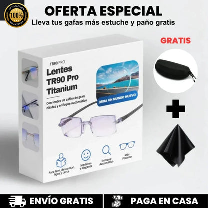 Gafas Titanium TR90 con protección UV400 - ¡Livianas, sin marco y con estuche! - LA SEGUNDA UNIDAD POR SOLO + Q82,70