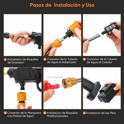 Hidrolavadora Inalámbrica con MALETÍN! + 8 ITENS Y 2 BATERÍAS DE REGALO