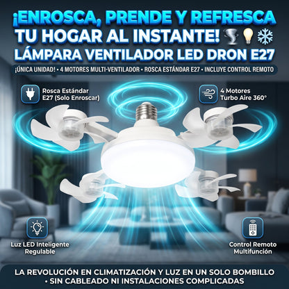 AEROLIGHT DRONE™ Lámpara LED con Ventilador Múltiple Estilo Dron - LA SEGUNDA UNIDAD POR SOLO + Q179.90